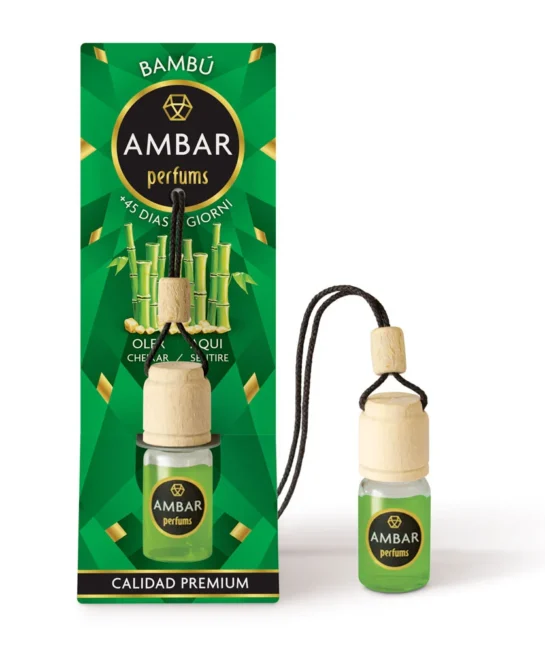 Odorizant de mașină Ambar Bambus, 6.5 ml, 0% alcool